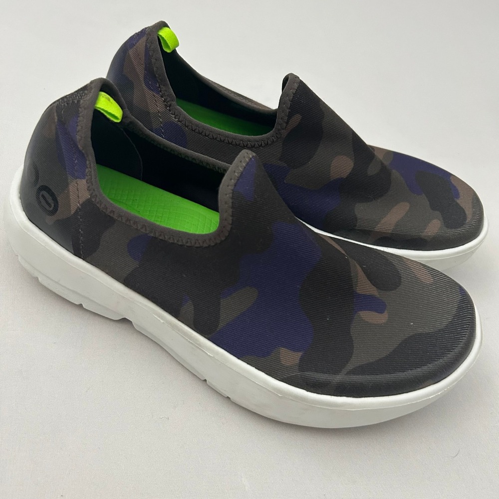 Oofos Oomg Eezee Low Recovery Shoes Gray Camo Womens Size 7 Comfort Slip‎ On - Picture 3 of 9